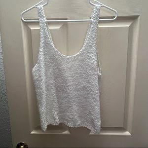 Knitted white tank low back